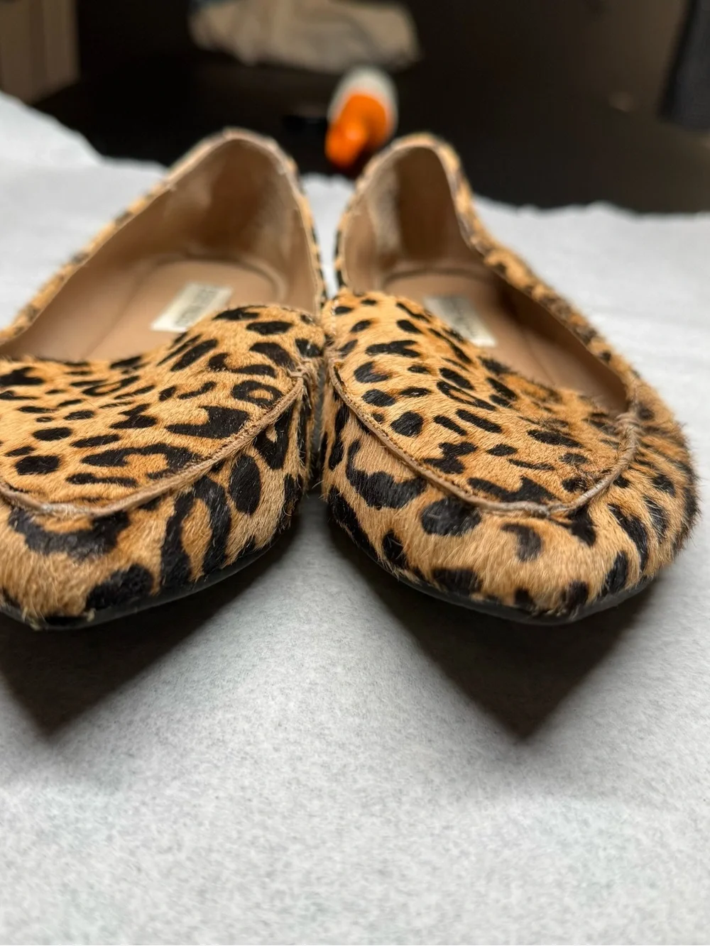 Steve Madden Leopard Print Pointed Flats - Tan & Black